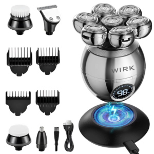 Silver Pro Maquina Afeitadora Cabeza Calvo Barba Recargable 5 En 1